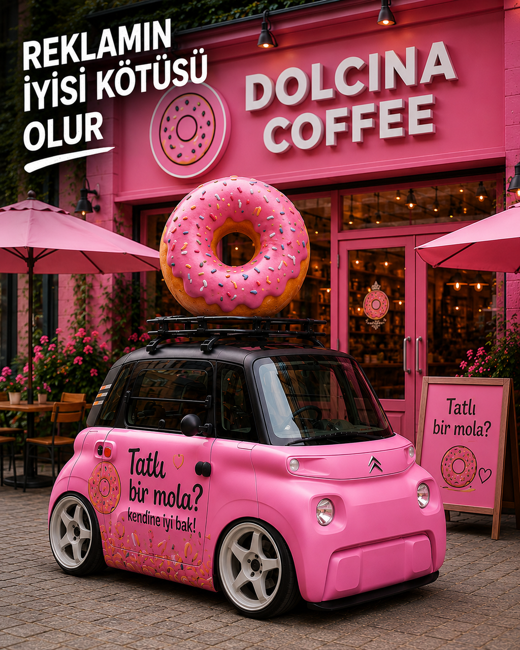 Araç Üstü 3D Reklam Figürleri | Kafe ve Restoran Dekoru - araç üstü 3D figür görseli 2