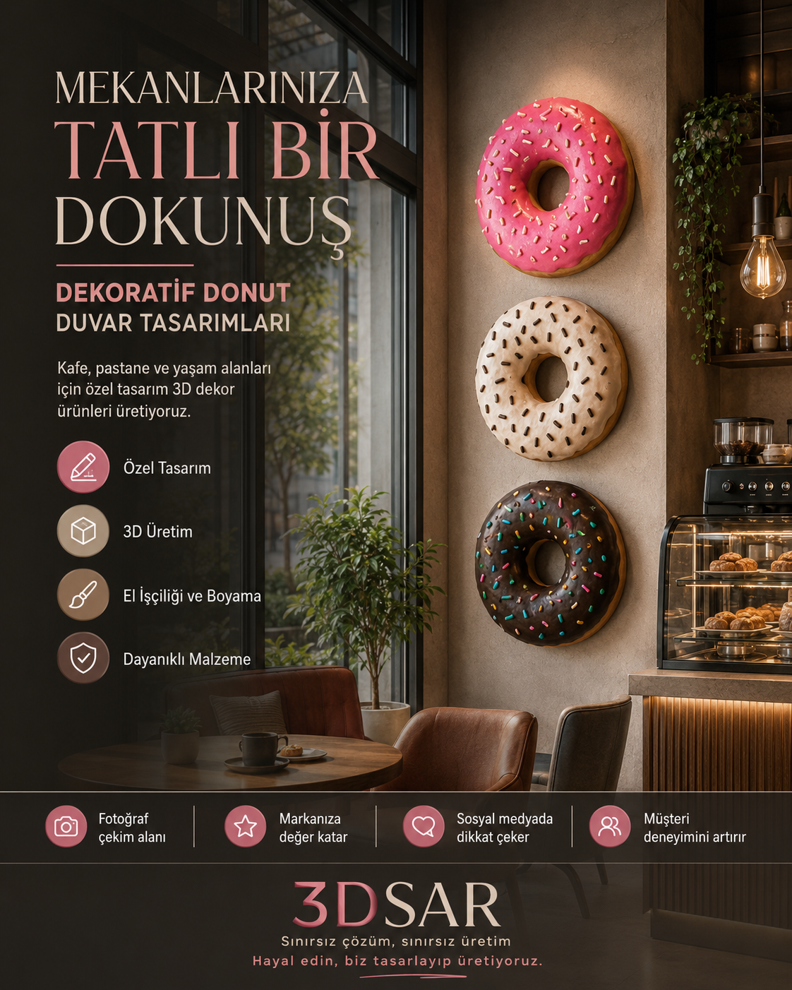Dev Duvar Figürleri | Mağaza, Kafe ve İç Mekan İçin 3D Dekor - dev duvar figürü görseli 10