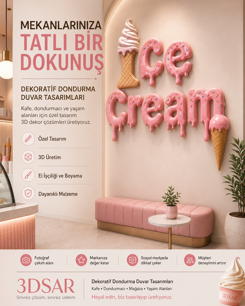 Dev Duvar Figürleri | Mağaza, Kafe ve İç Mekan İçin 3D Dekor - dev duvar figürü görseli 11