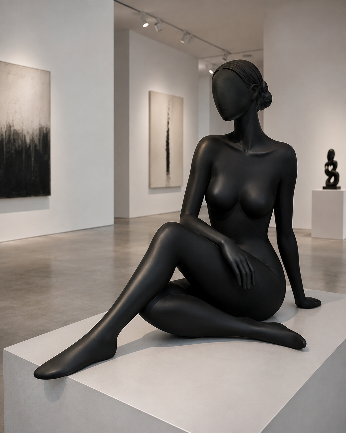 Oturan Kadın Heykeli  Modern Dekoratif Sanat Figürü
