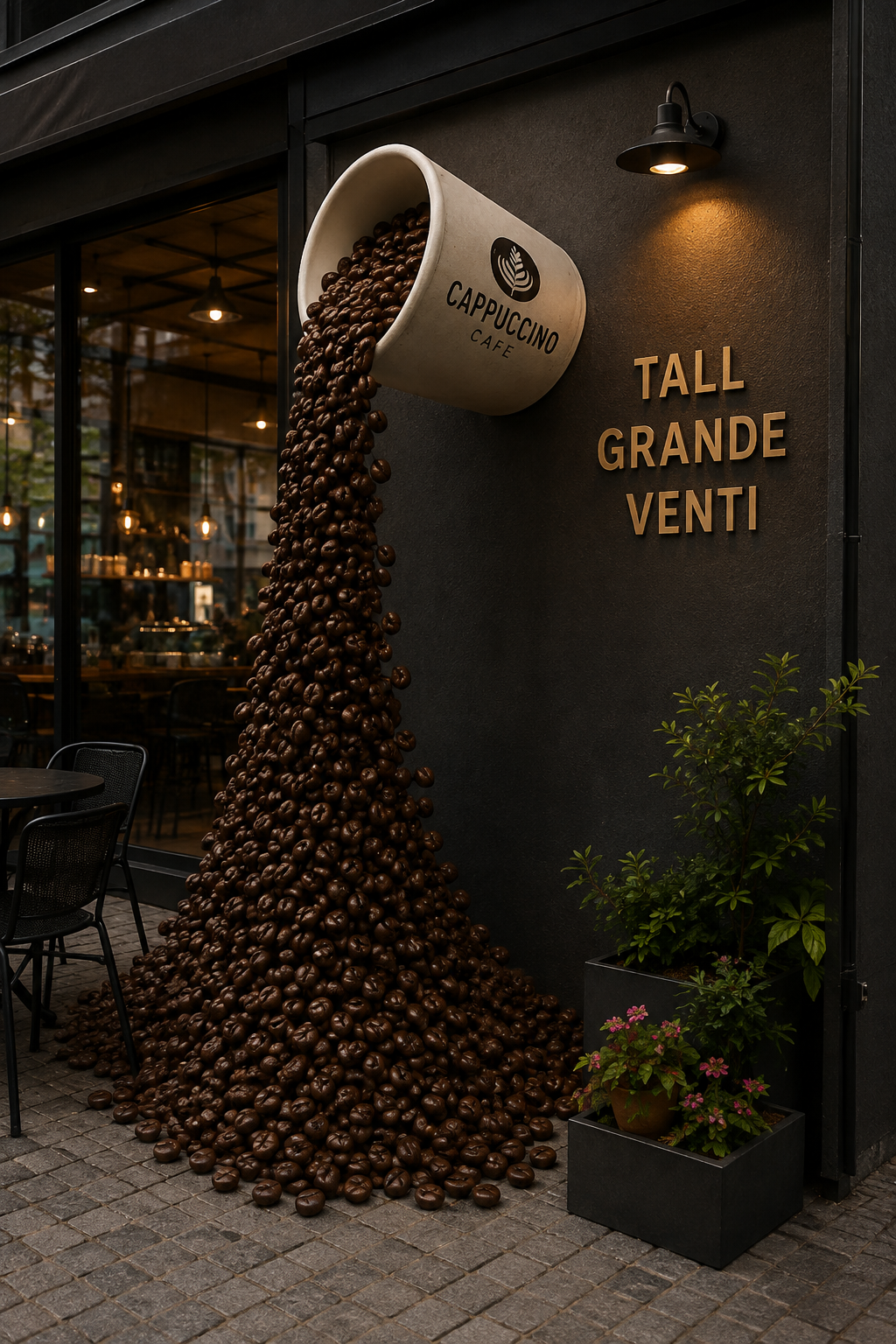 Dev Duvar Kahve Figürleri | Kafe İçin Özel Ölçü 3D Dekor - dev duvar kahve figürü görseli 9