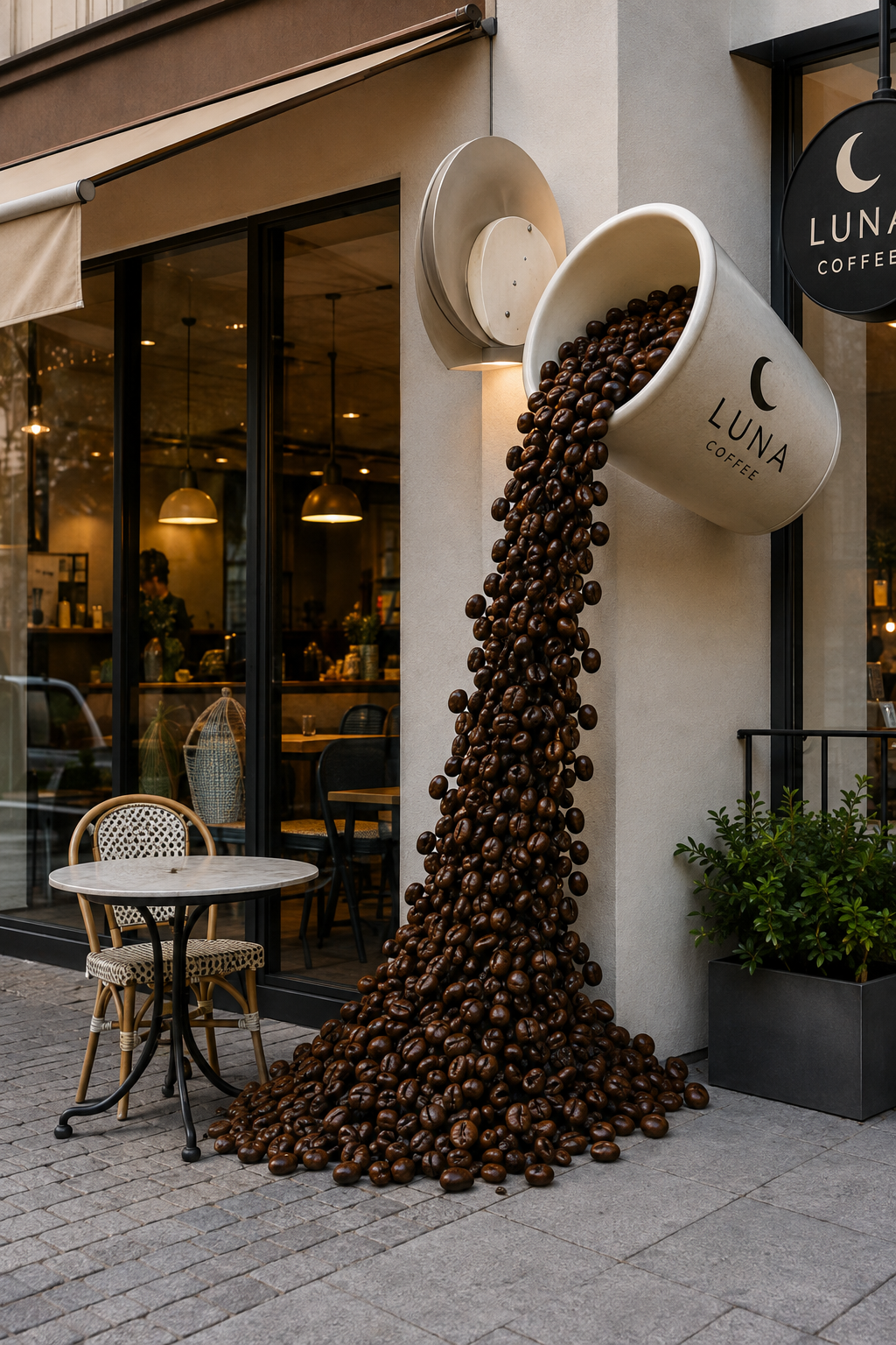 Dev Duvar Kahve Figürleri | Kafe İçin Özel Ölçü 3D Dekor - dev duvar kahve figürü görseli 10
