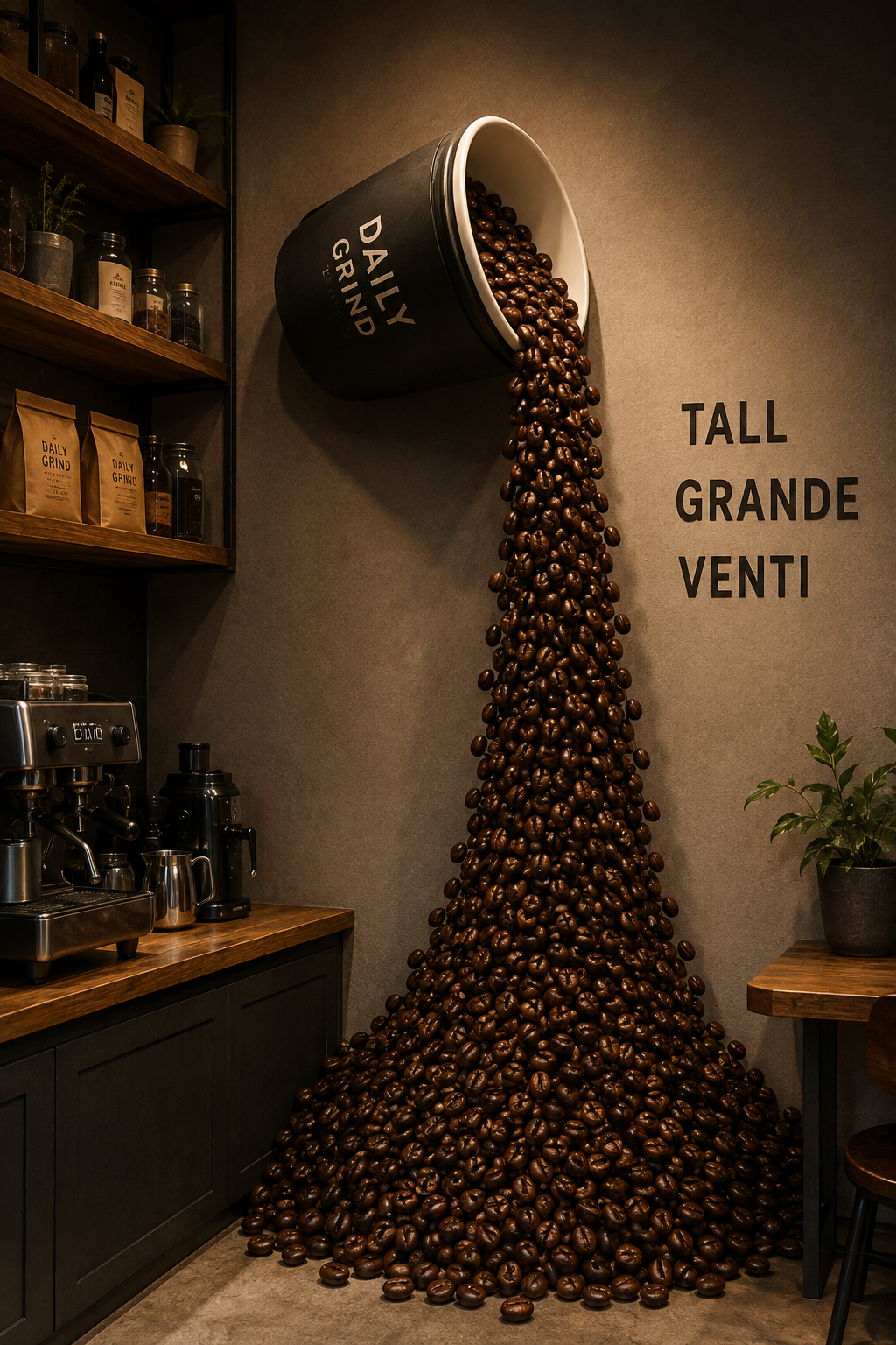 Dev Duvar Kahve Figürleri | Kafe İçin Özel Ölçü 3D Dekor - dev duvar kahve figürü görseli 1