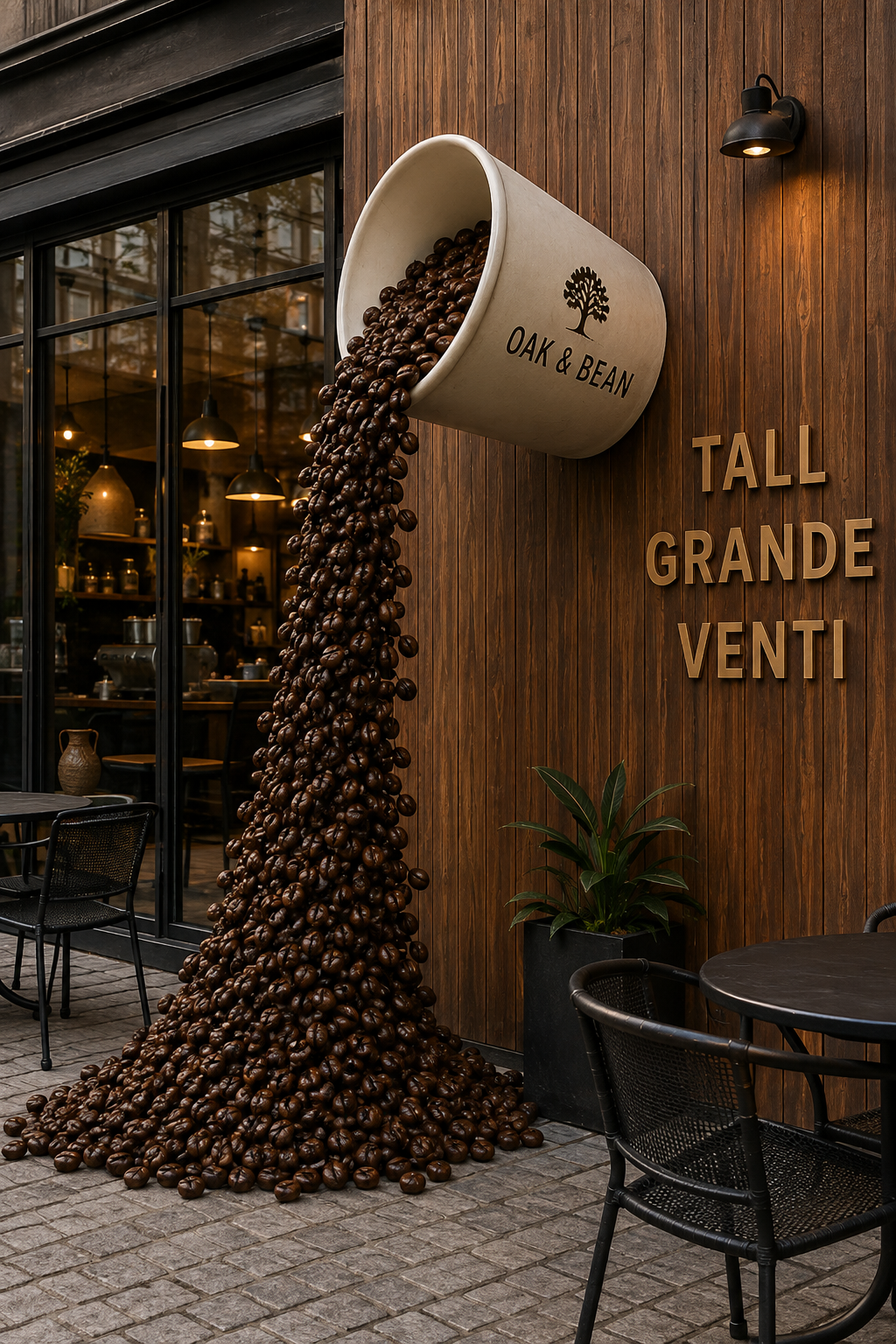 Dev Duvar Kahve Figürleri | Kafe İçin Özel Ölçü 3D Dekor - dev duvar kahve figürü görseli 2
