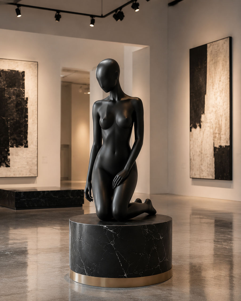 Diz Çöken Kadın Heykeli | Modern Dekoratif Sanat Figürü