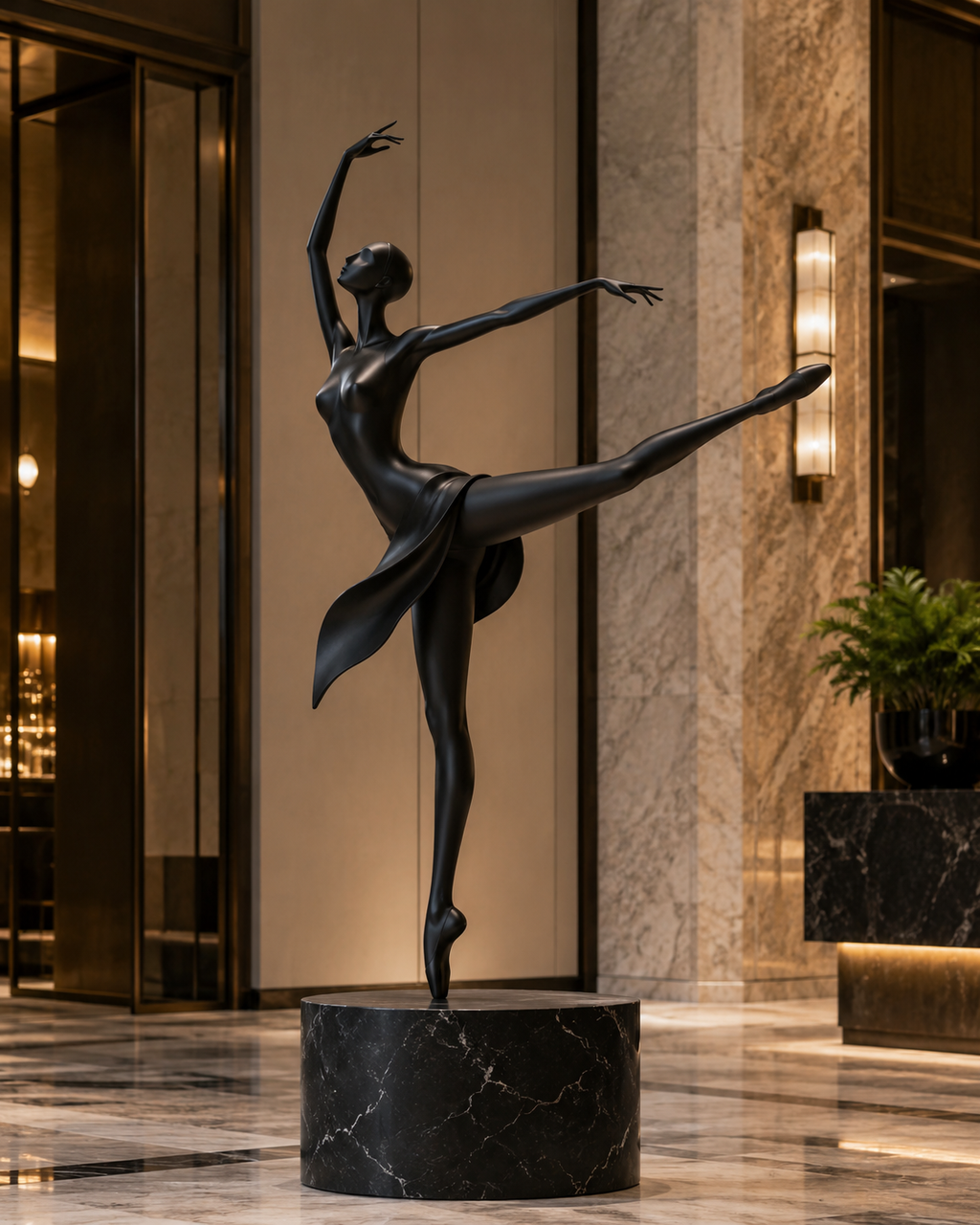Modern Balerin Heykeli  Dekoratif Dansçı Sanat Figürü