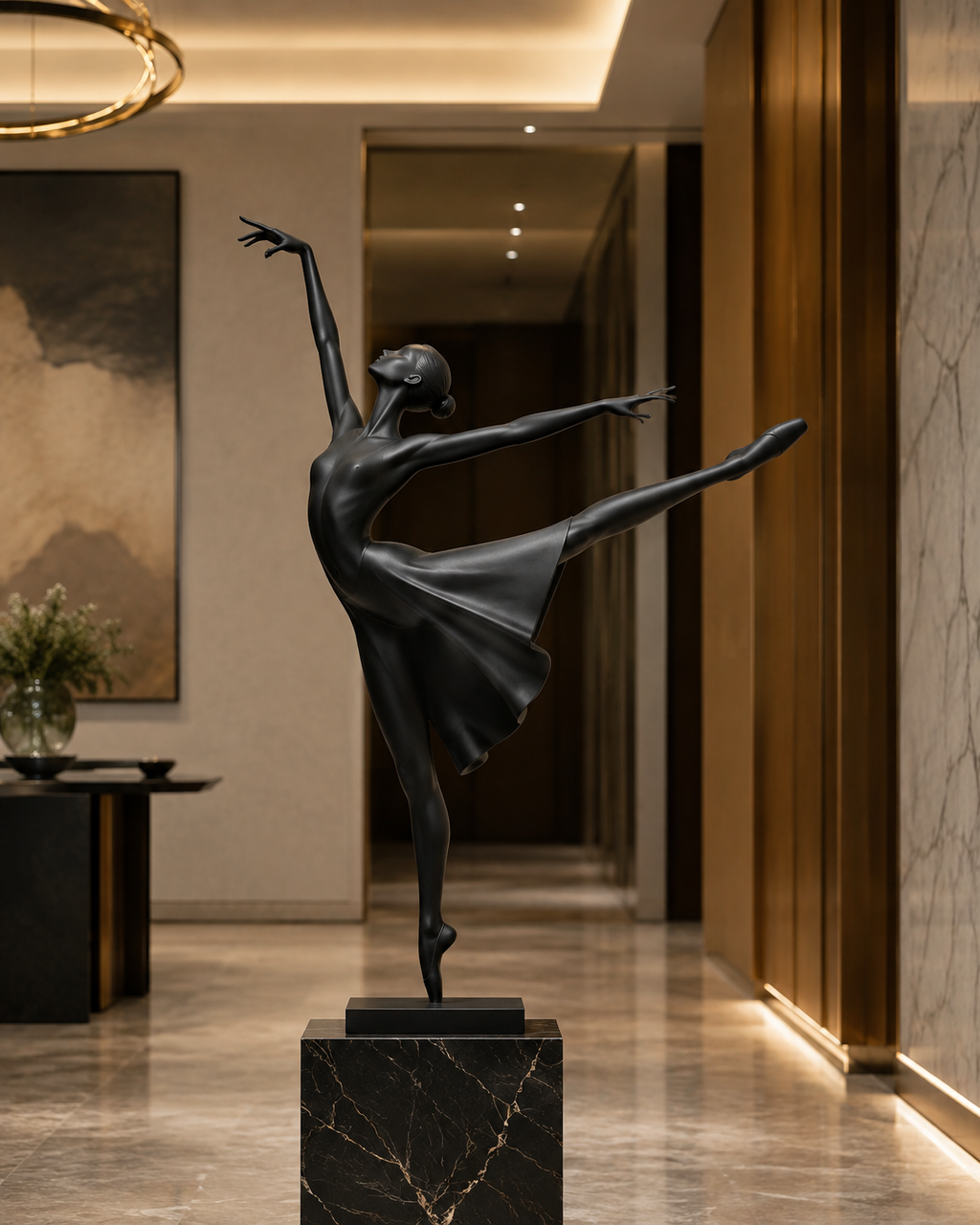 Modern Balerin Heykeli  Dekoratif Dansçı Sanat Figürü