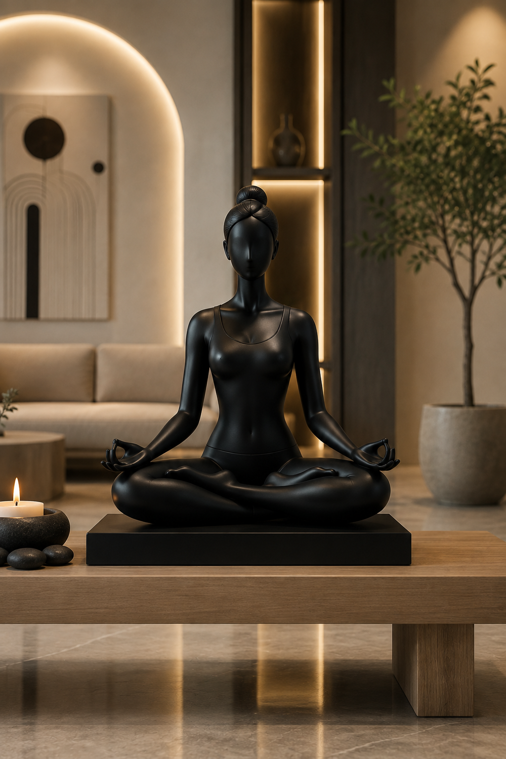 Yoga ve Meditasyon Heykeli | Modern Dekoratif Sanat Figürü
