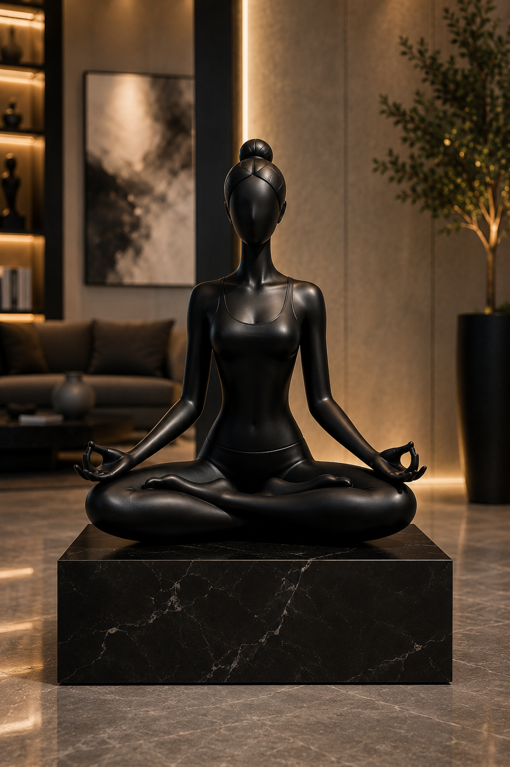 Yoga ve Meditasyon Heykeli | Modern Dekoratif Sanat Figürü