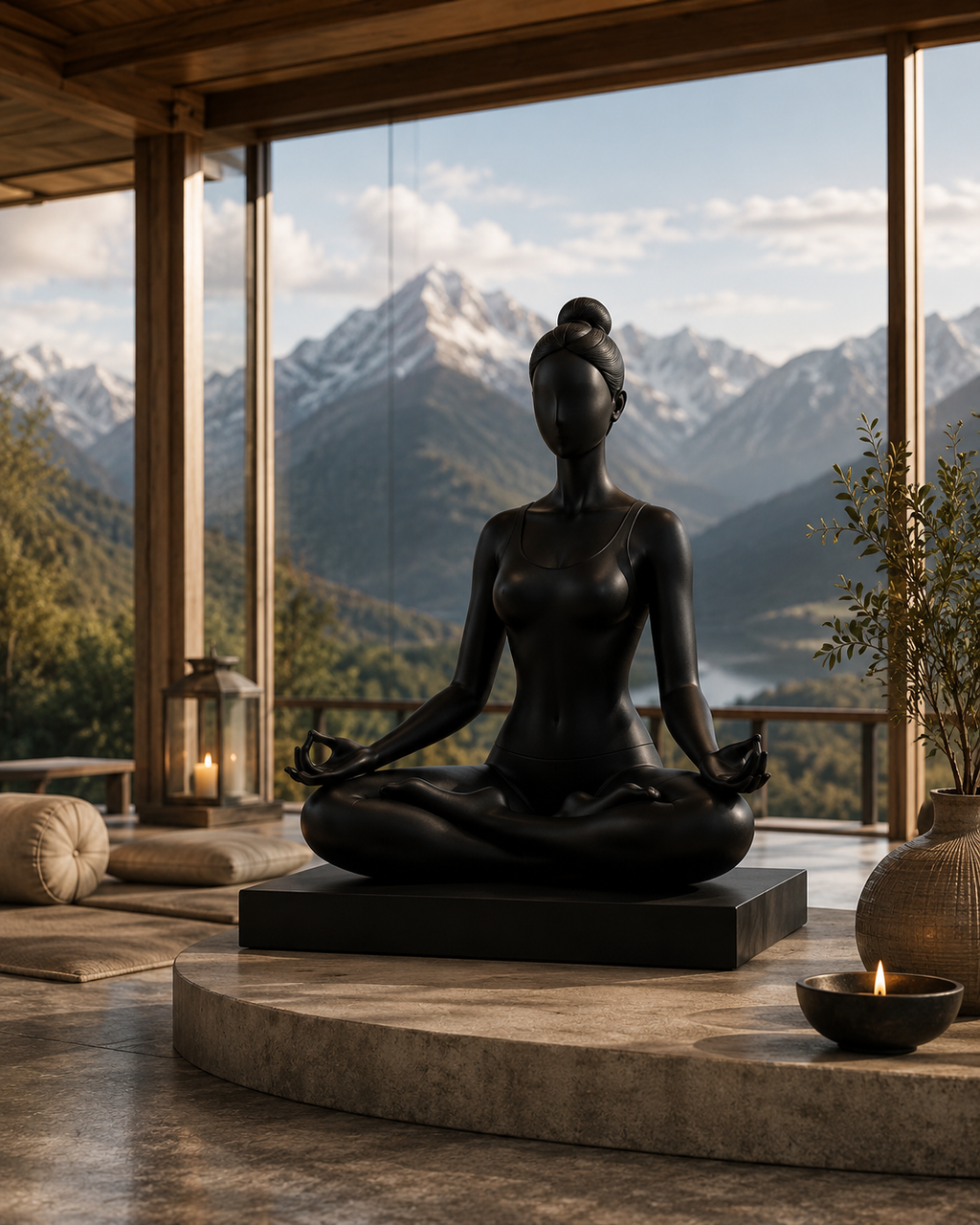 Yoga ve Meditasyon Heykeli | Modern Dekoratif Sanat Figürü